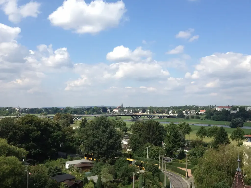 The bridge as seen from the roof deck of the MPI.