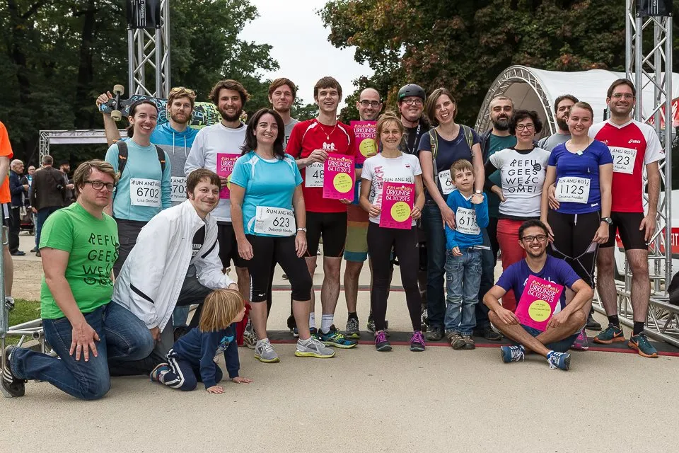 just a few of the many MPI-CBG members who participated in or volunteered at the Run &#x26; Roll! Photo credit: Felipe Mora-Bermudez